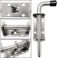 thumbnail image 4 of Pasador de pestillo con resorte, cerradura de puerta engrosada con perno de barril de acero inoxidable 304, acabado cepillado (paquete de 2), 4 of 5