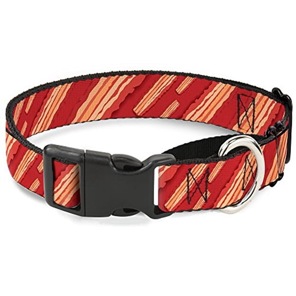 Buckle-Down Bacon Slices Red Martingale Dog Collar