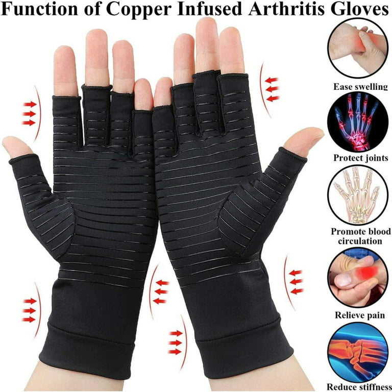 Aptoco Arthritis Compression Gloves for Pain Relief, Alleviate Rheumatoid  Pains for Men Women, Fingerless Typing Gifts for Her, S