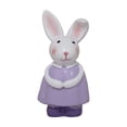 thumbnail image 2 of Aufmer Cute Mini Resin Bunny Figurine Easter Rabbit Statue Decorative Ornament For Tabletop Shelf Mantel Home Centerpiece Spring Holiday Party Favors Resin, Purple, 2 of 6