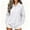 White, variant on Half-Zip Sweatshirts for Women Zaewscy Women's /Winter Casual Long-Sleeve Hooded Sweatshirt With Zipper And Lapel Collar Navy XXL