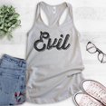 thumbnail image 2 of Evil Tank Top, Ladies Racerback Tank Top, Cute Evil Tank, Sassy Tank, Devilish Girlfriend Bad Girl Tank, Silver Gray, X-Large, 2 of 3