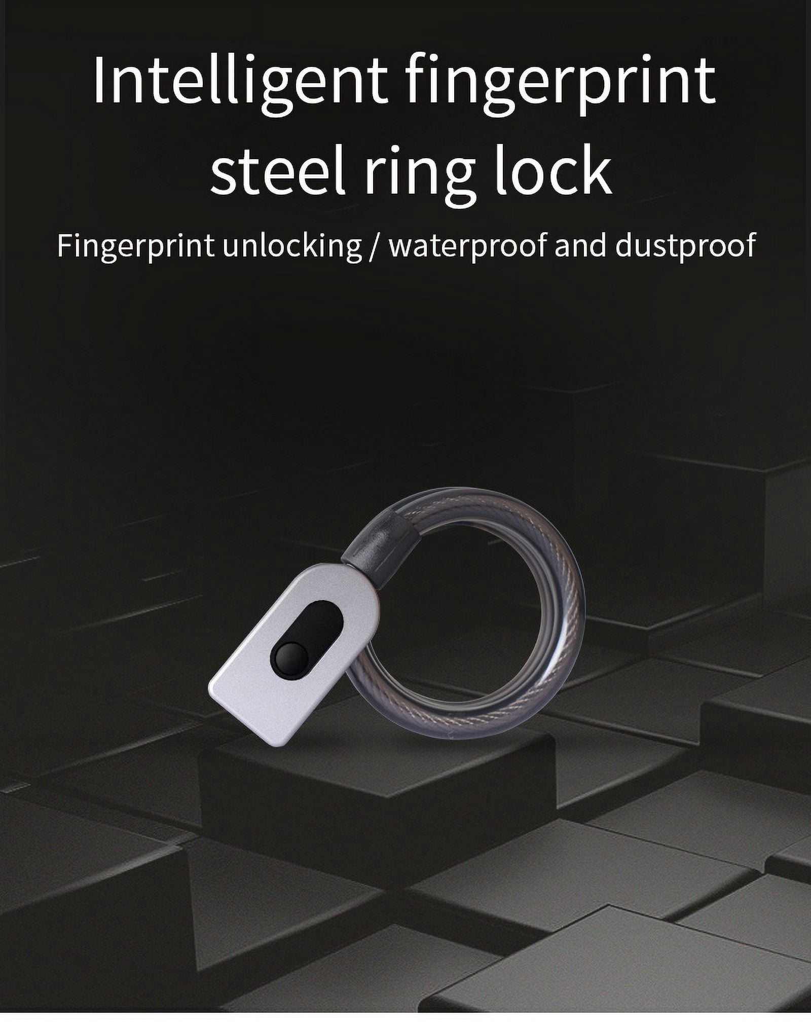 AI Home Tech Fingerprint Anti Theft Keyless Waterproof Cable Bike Lock with USB Charge