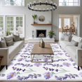 thumbnail image 4 of Spring Flowers Area&nbsp;Rug 5x8ft Vintage Country Watercolor Purple Floral Leaf Plant Non-Slip&nbsp;Washable Square&nbsp;Rugs Soft Felt Indoor Floor Mat for Bedroom Kitchen Living Room Bathroom, 4 of 9