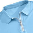 thumbnail image 5 of Cagogo Men Plus Size 2 Piece Outfits Collared Short Sleeve Top Elastic Waist Pants Solid Casual Tracksuit Summer Lounge Matching Set Vacation Travel, Light Blue S, 5 of 7