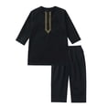 thumbnail image 3 of JTieacloth Ensemble de Robe à Manches Longues pour Garçons Adolescents, Costume de Robe Brodé National Musulman, Tenue d'Enfant Arabe, Tenue d'Extérieur, Ensembles de Tenues pour Garçons Tailles 6-7 Ans, 3 of 6