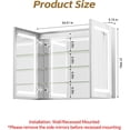 thumbnail image 2 of Bathroom Mirror Cabinet, Akaber 34"x28" Medicine Cabinet with Double-Side LED Lights, Anti-Fog, 5 Mirrors, Dimmable Sensor Light & Outlets, Recessed/Wall Mount, 2 of 8