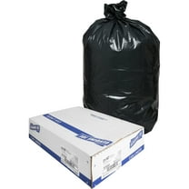 Genuine Joe Heavy-duty Trash Can Liners - Medium Size - 33 Gal - 33" Width X 40" Length X 1.50 Mil (38 Micron) Thickness - Low Density - Black - 100/carton