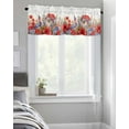 thumbnail image 4 of Curtain Valance for Windows 4th of July Bird on Red Flower Branch Kitchen Valances Rod Pocket Short Curtains,Watercolor USA Flag Window Treatment Panel for Living Room Bathroom Bedroom 42x18in, 4 of 9