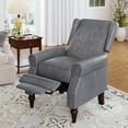 thumbnail image 4 of Veanerwood Single Sofa Chair Recliner Chair, Faux Leather Wingback Chair, Single Sofa Chair with Rivet Trim and Tufted Button, Grey, 4 of 7