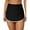 Black, variant on Attraco Women Swim Skirt Shirred Contrast Trim Swimming Skort V Slit Sporty Swim Bottom with Built-in Short