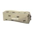 thumbnail image 3 of Celsvanis Pencil Case Large Capacity Pencil Pouch Pen Bag Embroidered Corduroy Stationery Organizer for Students Home Office Supplies, Beige, 3 of 7