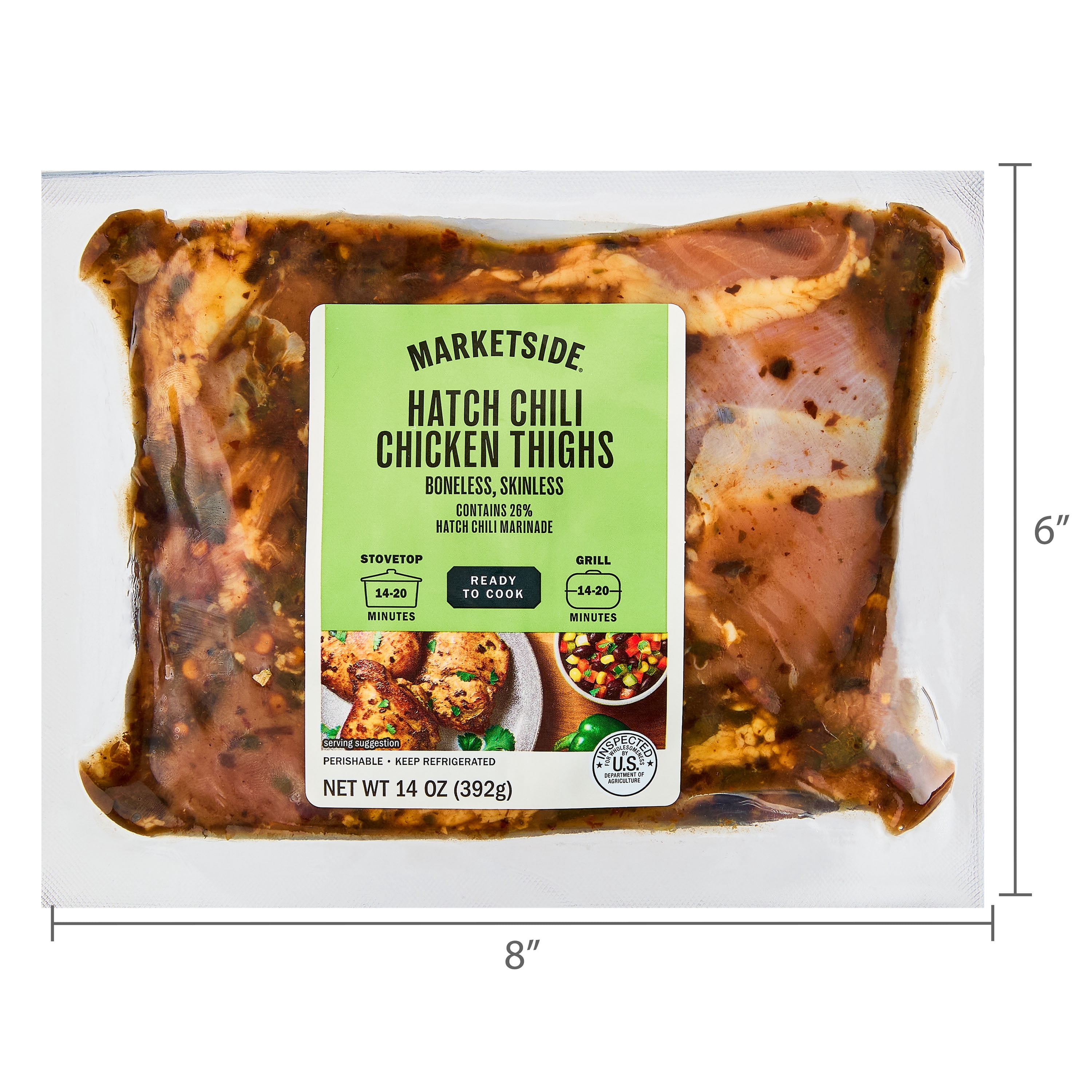 Marketside Hatch Green Chili Chicken Thigh, 14 oz (Refrigerated)