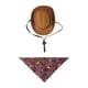 thumbnail image 3 of Accesorios de vestuario de vaquero de mascota sombrero de vaquero y pañuelo divertido para el cumpleaños del S, 3 of 8