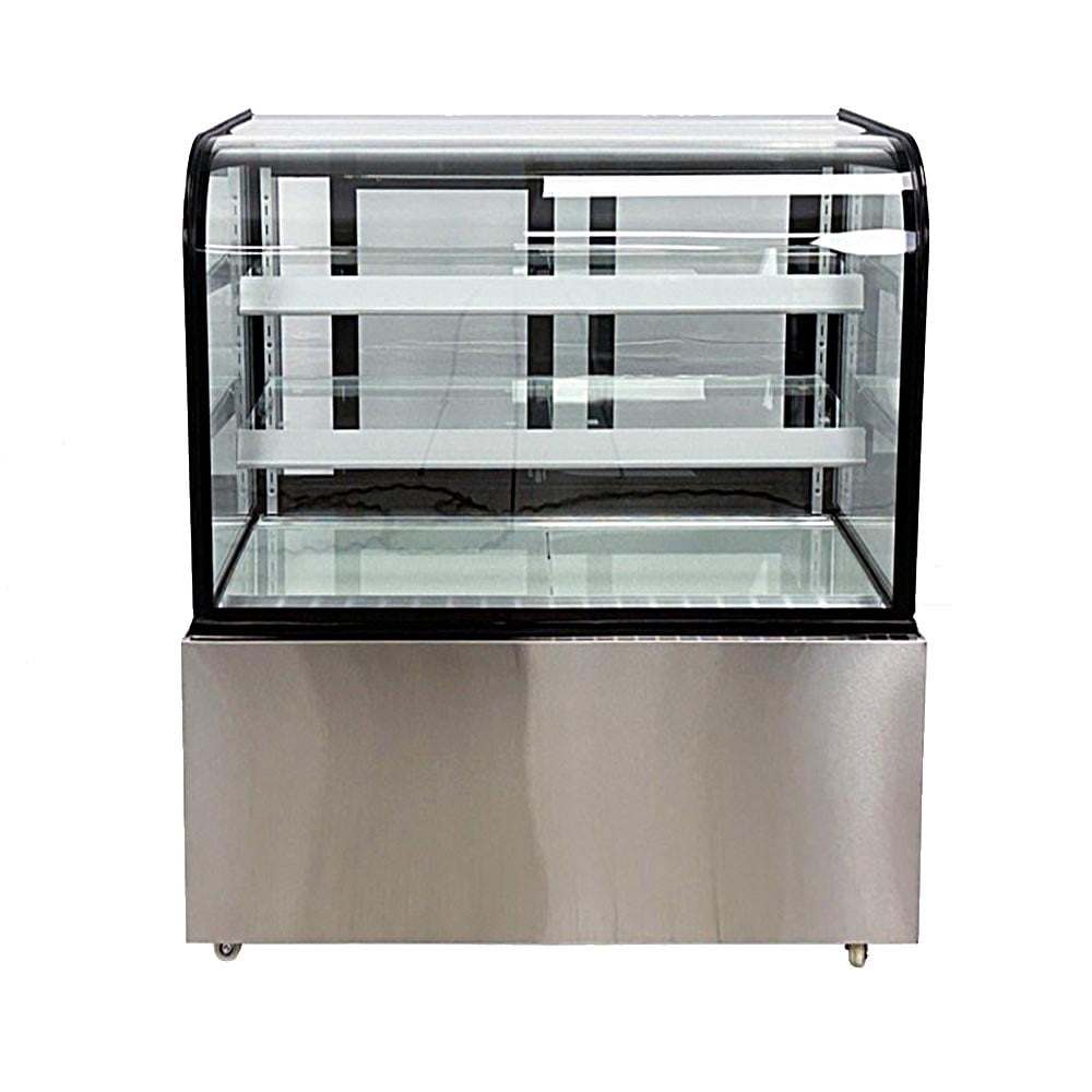 48" Commercial Refrigerated Bakery Display Case, Curved Glass Cake Showcase Refrigerator, LED Lighting, NSF Certified