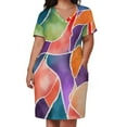 thumbnail image 3 of Abstract Colorful Painted Shapes Loose Pocket Dress Dresses Summer Summer Dresses for Women, 3 of 9