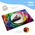 thumbnail image 3 of BaHomeck placemats Set of 4 rectangle Linen Cotton Placemats for Dining Table Washable Heat Resistant,18*12inch,Close-Up Of Rainbow Rose With Vibrant Colors, 3 of 4
