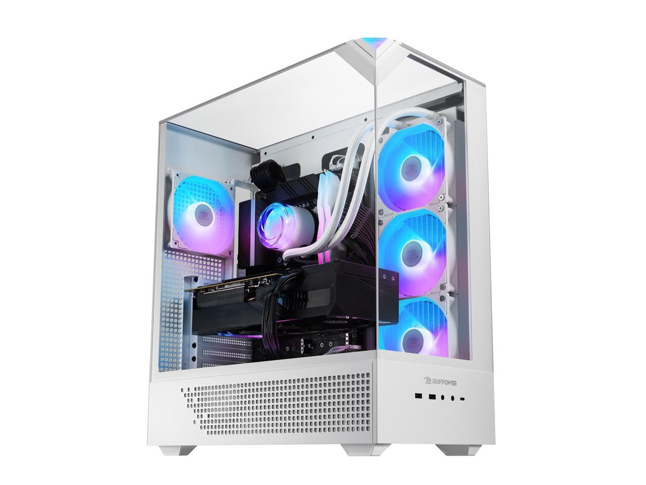 iBUYPOWER Element 9 White Gaming PC Desktop - AMD Ryzen 7 7800X3D - NVIDIA GeForce RTX 5070Ti 16GB - 32GB DDR5 RGB - 1TB NVMe SSD - EWA7N57T01