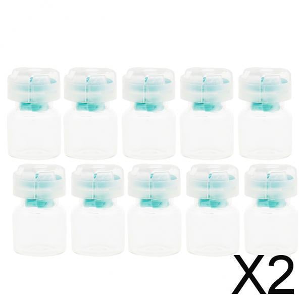 Conjunto de 3 Paquetes de 10 Unidades. Envases de Vidrio Transparente con Cierre Hermético en Azul, Capacidad de 3ml , 2 piezas