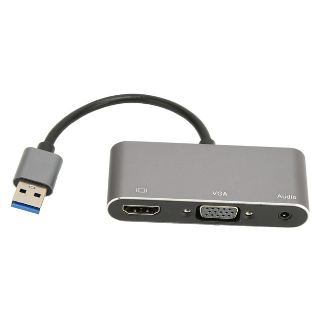 2 In1 Converter, 5Gbps Transfer 1080P Free Drive Silver Gray USB3.0 To HD Multimedia Interface Adapter For Travelling