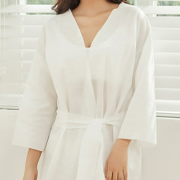 OATIPHO Disposable Robe White Towelling Bath Skirt Salon Spa Daily Use Comfortable