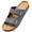 Dark gray, variant on Men Cork Footbed Sandals,Adjustable Strap Flat Leather Sandals for Daily Walking Beach Pool Shopping Travel