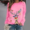 thumbnail image 1 of Suéter de Navidad para mujer, Jersey suelto de manga larga con cuello redondo, jerséis estampados, suéter cálido de punto feo, Tops de sudadera, Otoño e Invierno, 1 of 5