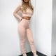thumbnail image 2 of Mujeres con cuello en V Manga larga Tops Pantalones largos Dos piezas Conjunto sólido Traje casual Wmkox8yi bvn3064, 2 of 7
