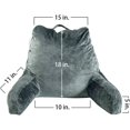 thumbnail image 3 of Memory Foam Reading Pillow for Bed Sitting Support, 18x15 inch Back Rest Pillow Sit-Up Lumbar Cushion with Arms and Side Pockets, Washable Velour Cover, 3 of 8