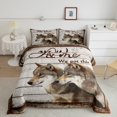 thumbnail image 2 of Homewish Jungle Animal Wolves Full Size Comforter Sets 3-Piece for Teenagers,Rustic Cabin Lodge Bedding Comforter Set,Retro Vintage Aesthetic Lightweight Bedding Sets,Super Cozy Room Decor, 2 of 8