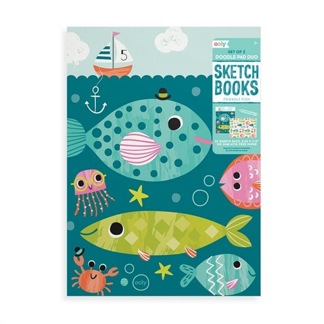 Ooly Cuadernos de bocetos Peces 32 hojas. - 2 blocks OOLY 118-208