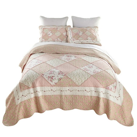 Donna Sharp Strawberry Garden 3PC Embroidered Pieced Cotton King Set