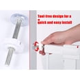 thumbnail image 4 of Paquete de 4 pernos montados a presión, cerca para bebés, protector de pared para perros, varillas roscadas, tornillos largos M10 (75 mm), piezas de repuesto para puertas de paso de escalera, primera pieza de extensión (blanco) ER, 4 of 5