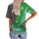 thumbnail image 4 of Blusa de Manga Corta Cuello Redondo Impreso Señoras Casual Top, Blusa Ligera de Poliéster para el Trabajo, la Fiesta Y Toda la Temporada de Uso Diario, 4 of 4