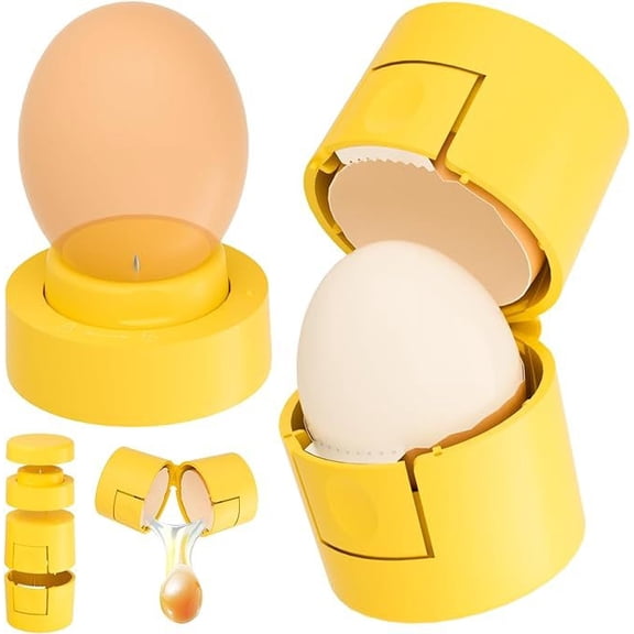 BUTOMKY 2 in 1 Egg Opener Peeler with Piercer - Cute Egg Separator for Raw & Hard Boiled Eggs, Egg Cracker Shell Opener Home Kitchen Gadgets Tool