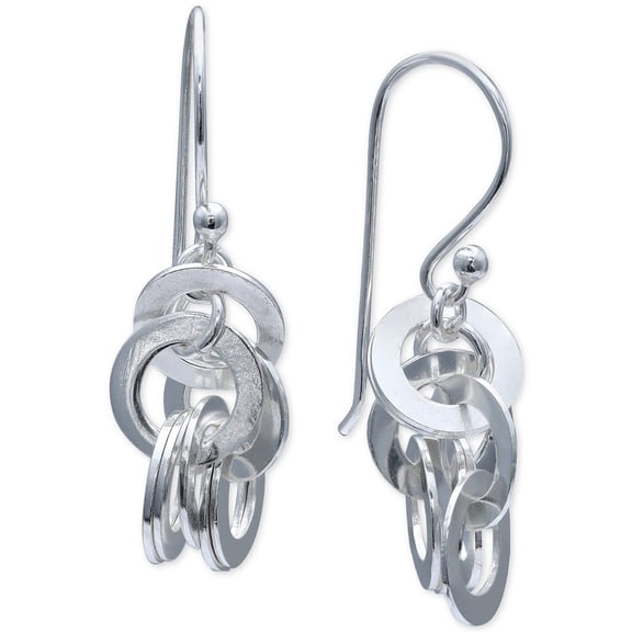Giani Bernini Multi-Circle Drop Earrings in Sterling Silver