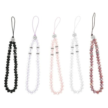 HOKARUA 5pcs Phone Charm Beaded Crystal Phone Charm Bohemian Phone Chain Charm Phone Lanyard Strap Charm