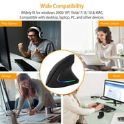 iNova 2.4G Wireless Vertical Mouse Ergonomic Optical Mice With 6 Buttons 3 Adjustable DPI 800/1200/1600 Levels for Laptop PC Computer