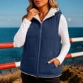 thumbnail image 6 of Ghalytn Women's Hooded Puffer Vest, Fleece Lined Sleeveless Zip-Up Jacket with Pockets, 6 of 6