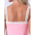 thumbnail image 5 of DARING DIVA Women's 2-Piece Pajama Set Lace Tops Sleeveless Floral Shorts S Pink, 5 of 7
