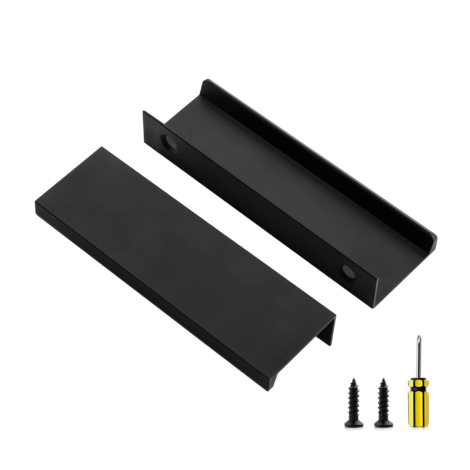 20 Pack Finger Pulls For Cabinets 102mm 4 Length Black Edge Pulls Matte 