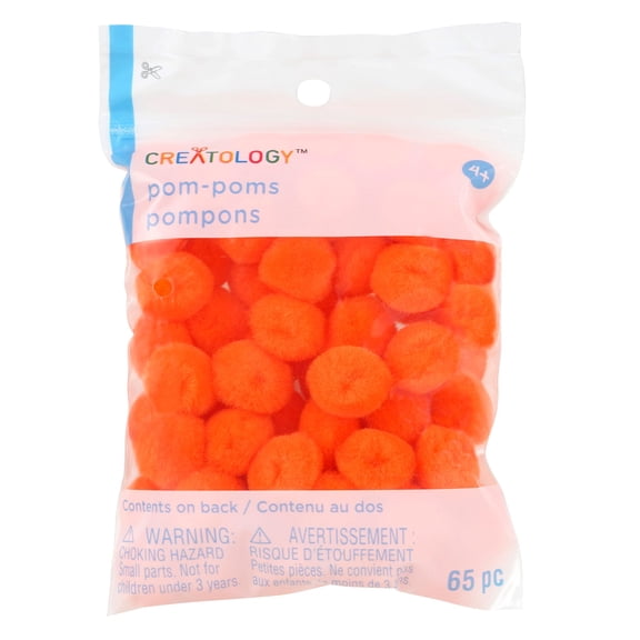 24 Packs: 65 ct. (1,560 total) 1/2" Orange Pom Poms by Creatology™
