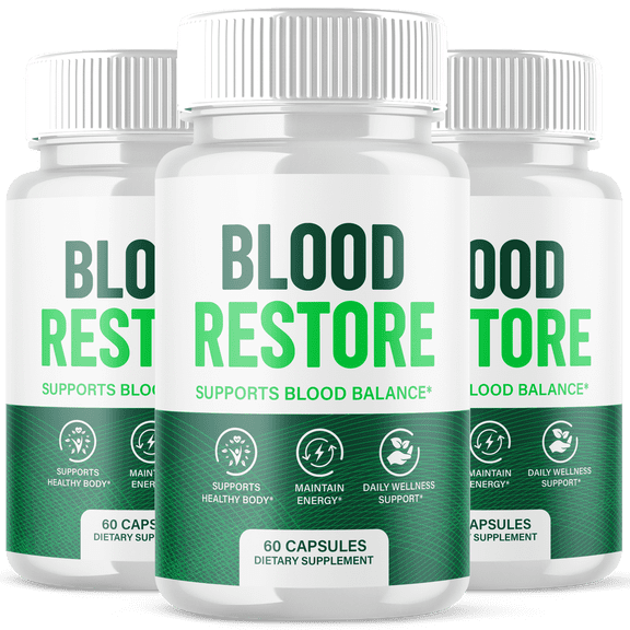 Blood Restore Blood Balance Support Pills Advanced Formula Vitamin Supplement BloodRestore 180 Capsules
