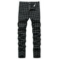thumbnail image 2 of Yaoyar Men's Stretch Dress Pants Striped Plaid Slim Fit Straight-Leg Suit Pant Business Formal Classic Full Length Trouser(Black,4XL), 2 of 6