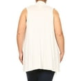 thumbnail image 4 of Women's Casual Basic Plus Size Loose Fit Long Body Draped Open Front Solid Cardigan Vest, 4 of 4