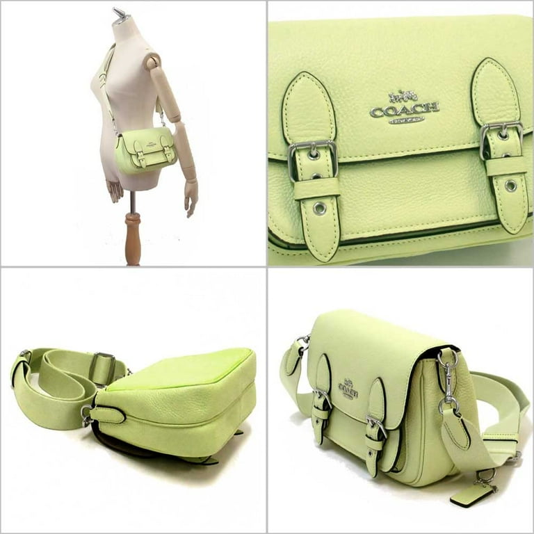 Coach Women s Pebbled Leather Small Lucy Crossbody Bag Pale Lime