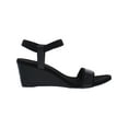 thumbnail image 2 of ALFANI Womens Black Textured Trim Cushioned Gillee Round Toe Wedge Slip On Sandals 7 M, 2 of 5