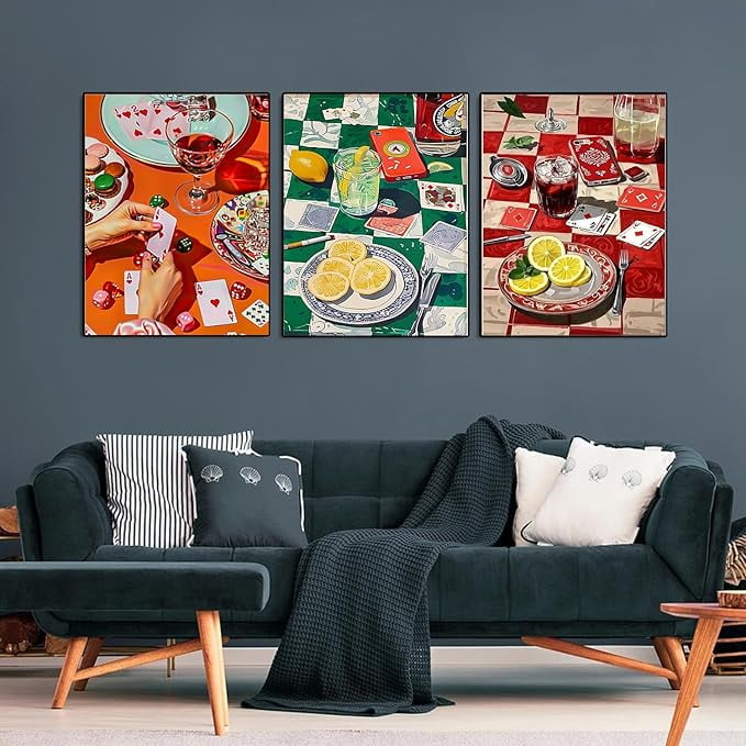 6 Pack Vintage Poker Diamond Art Kits for Adults Beginner,DIY Modern Diamond Painting 5D Round Full Drill Diamond Dots Gem Art Crafts with Tools,Funny Crafts for Home Wall Decor&Gift
