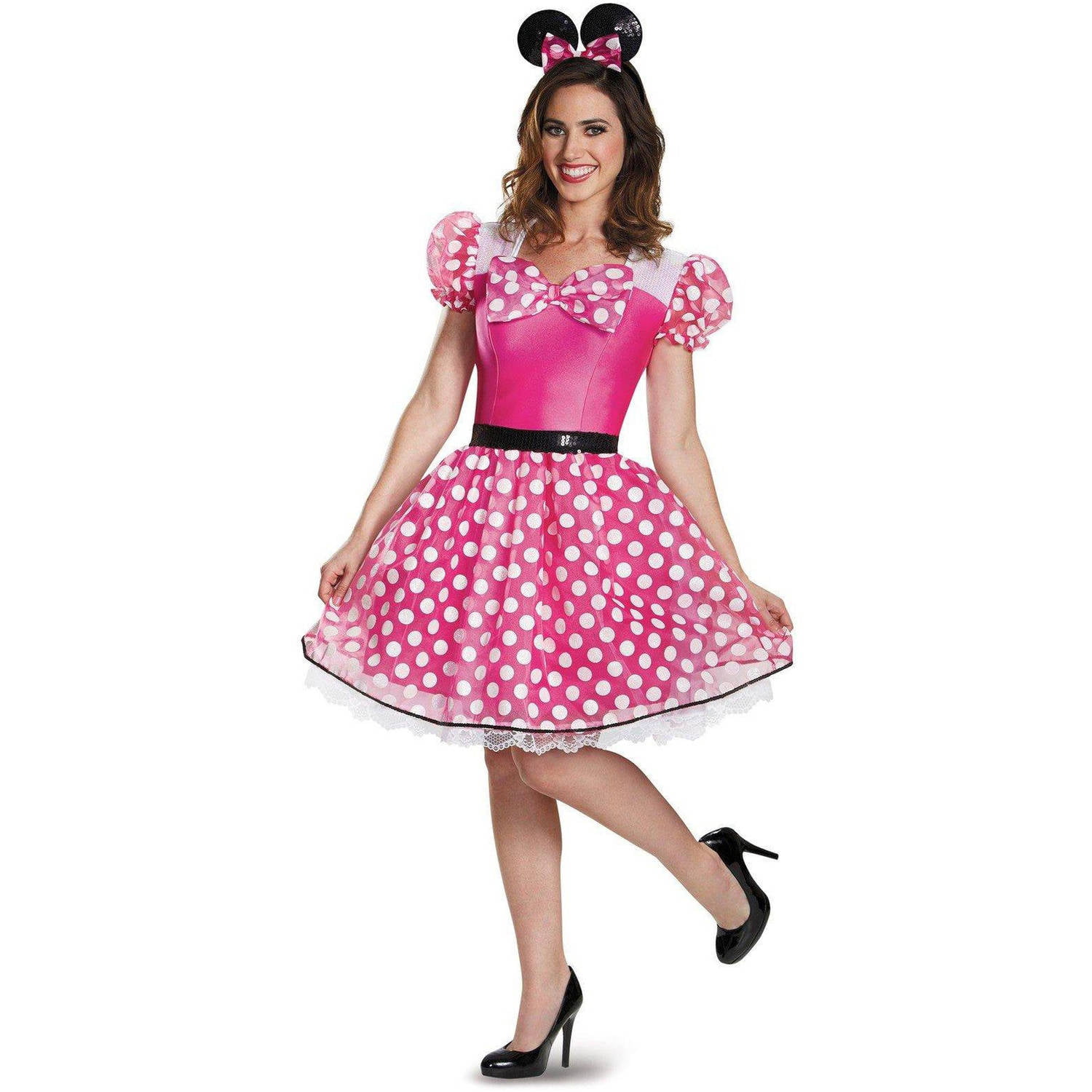Ladies Red Missy Minnie Mouse Fancy Dress Party Costume Outfit 8-26 Plus Size 