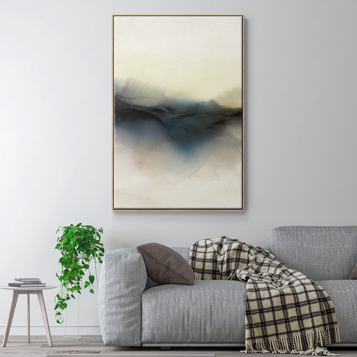 Continuum I Framed Premium Gallery Wrapped Canvas - Ready to Hang - 17 x 25 - Natural Wood Floating Frame